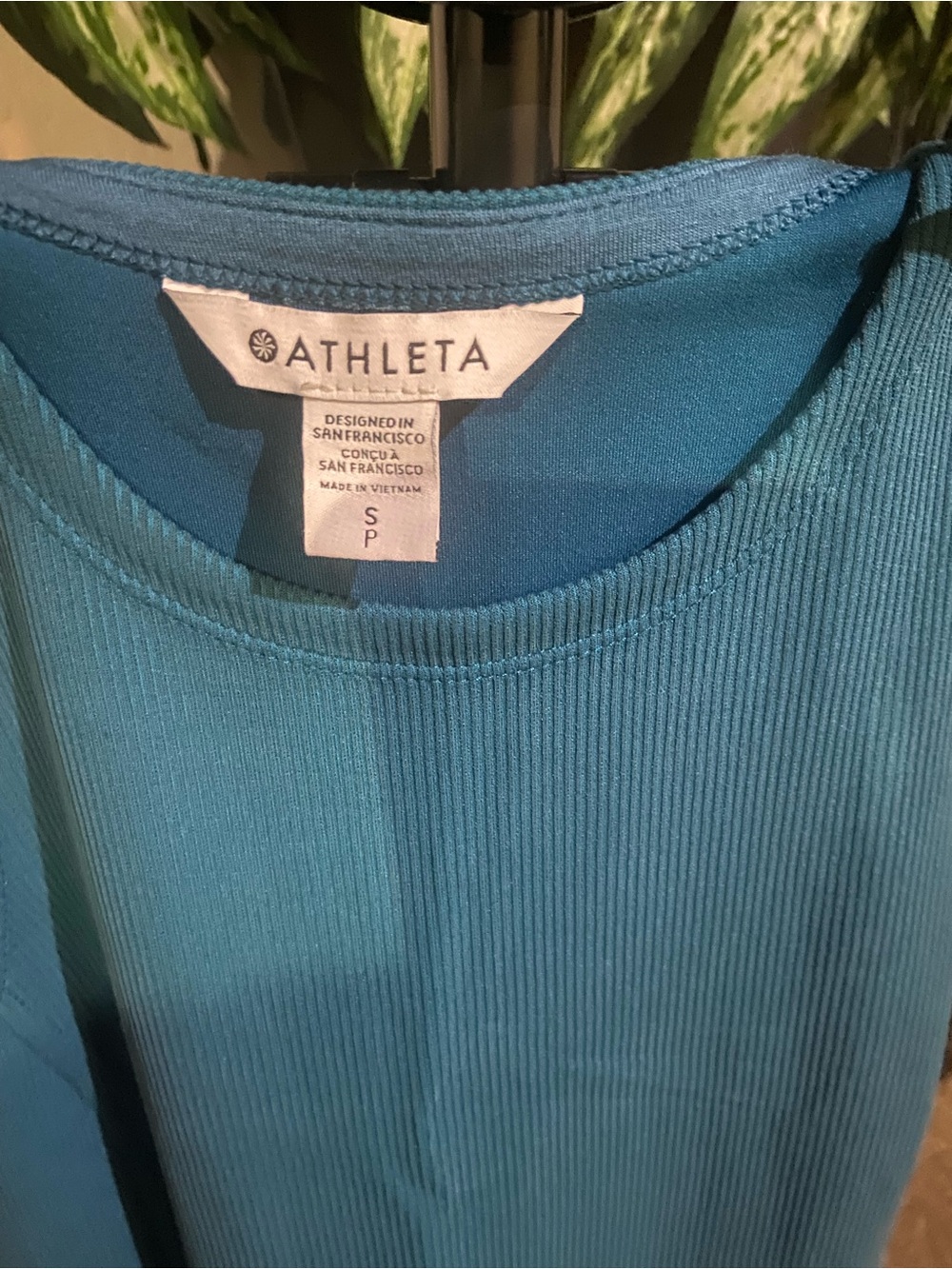 Athleta Ribbed Tank Top in Teal Blue